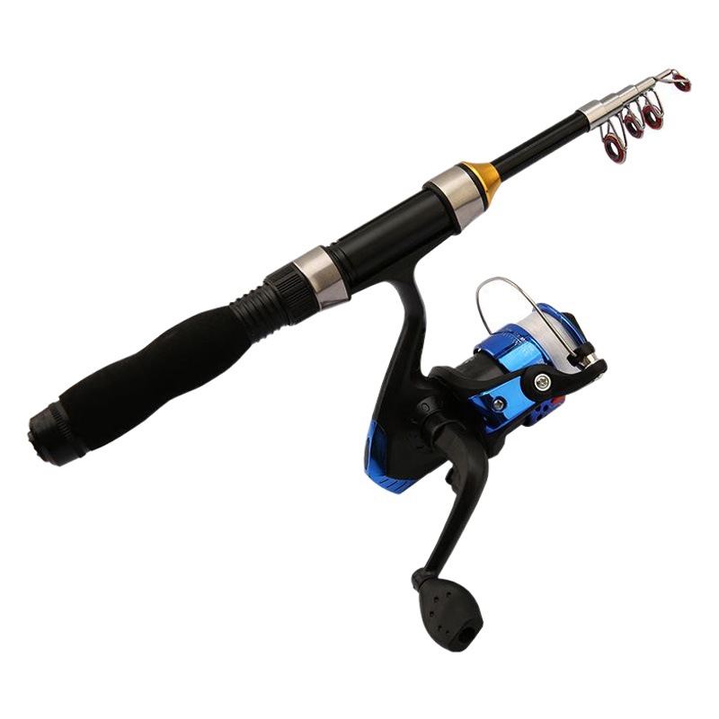 Ultra-Short Mini Sea Rod Fishing Rod Cross-Border Retractable 35cm Wholesale 1.18m Ultra-Short Sea Rod Metal Card