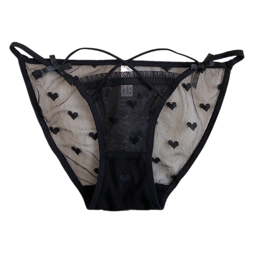 Sexy Underwear Women's Lace Hollow Transparent Low Waist T-pants Thin Gauze Thong Hot Love Girl Underwear