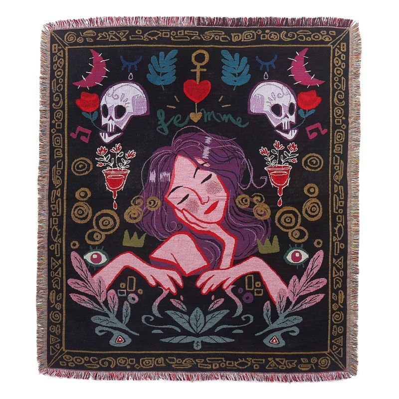 Camping Blanket Outdoor Blanket Sofa Blanket Ins Style picnic Blanket Line Blanket Nap Blanket Bohemian Blanket