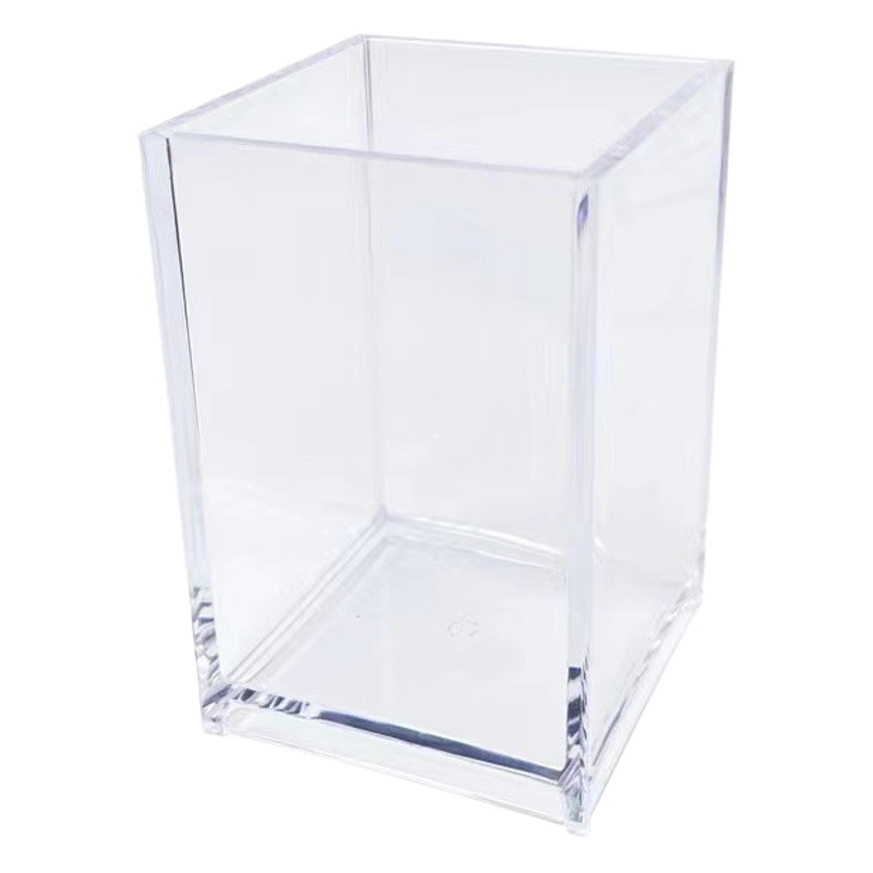 Unprinted Style Transparent Acrylic Pen Holder Student Stationery Finishing Storage Box Simple Personalized Desktop Sundries Storage Holder