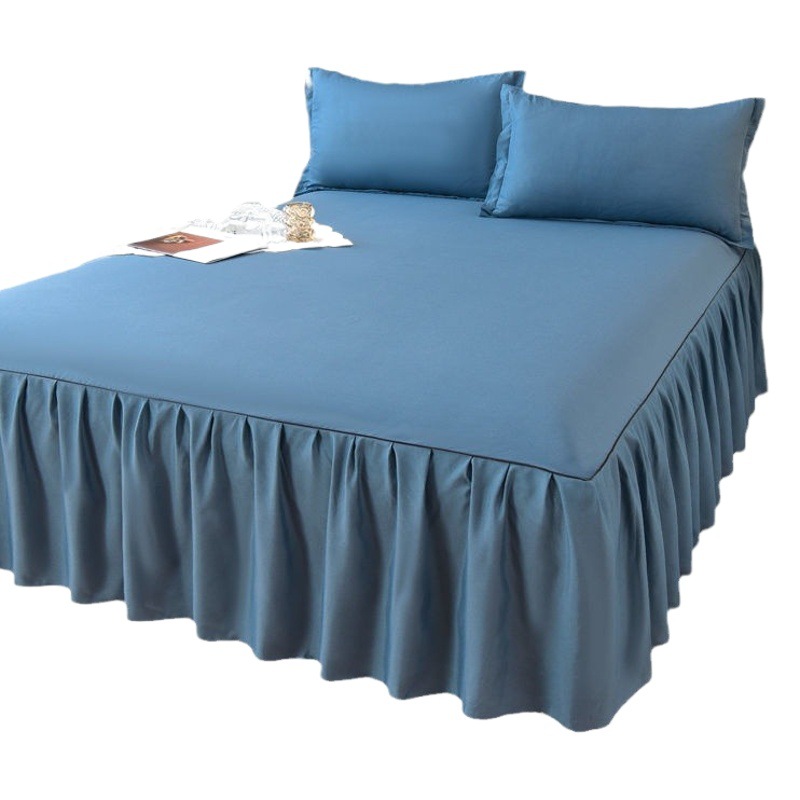 Solid color bed skirt single bedspread wholesale non-slip mattress protective cover 1.8 meters 180x 200 three-piece 1.5 Ugly