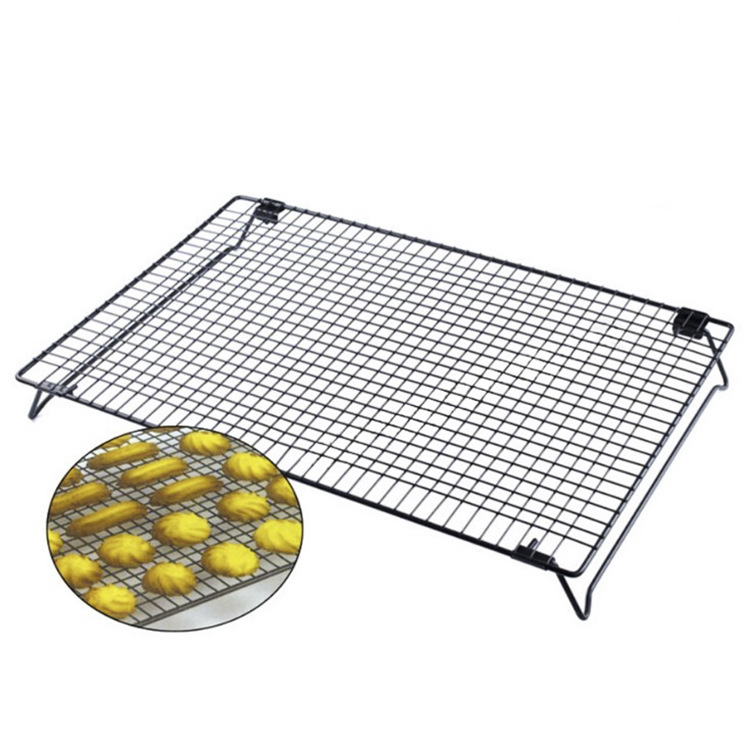 Thickened cookie cake cooling rack bread cooling rack black non-stick baking net spot wholesale baking tools