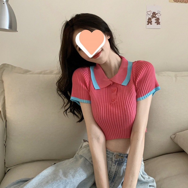 Base Shirt 2023 Summer New Tight Short Knitted Top Women's Summer Slim-fit Summer Short-sleeved Sweater