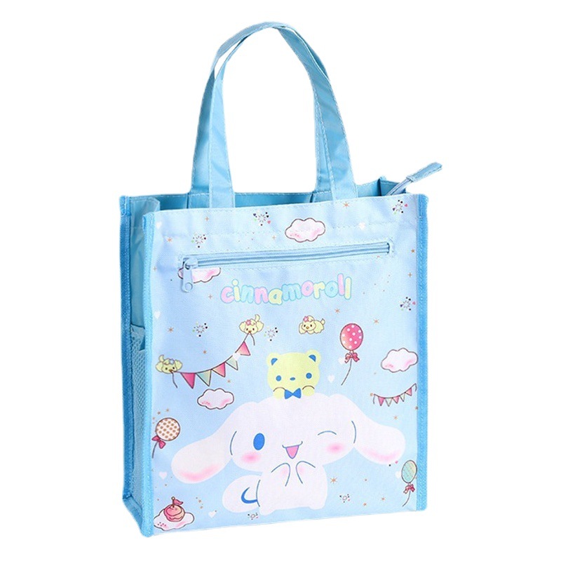 Cute Cartoon Merleti Gui Dog Printed Double-Layer Zipper Student Tuition Bag Large Portable Storage Bag