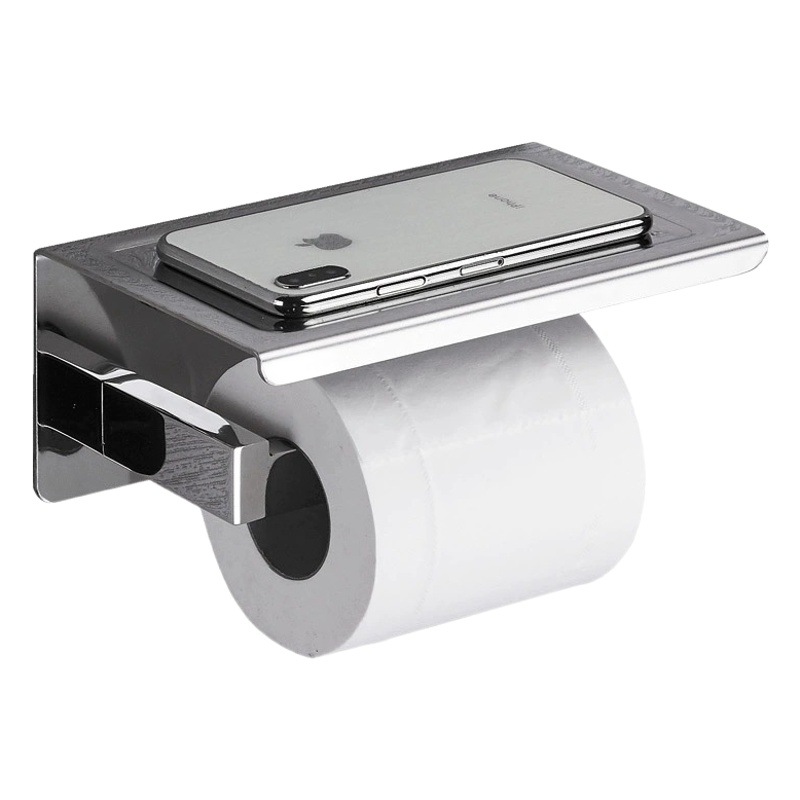 304 stainless steel toilet tissue holder hotel engineering toilet paper holder roll paper holder storage tissue box manufacturer square