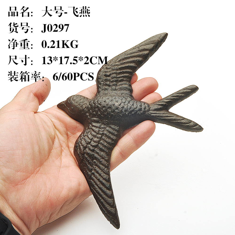 Picture of Cast Iron Flying Swallow Creative Retro Wall Decorations Swallow Personality Home Decorations Hallway Courtyard Garden Courtyard Crafts
