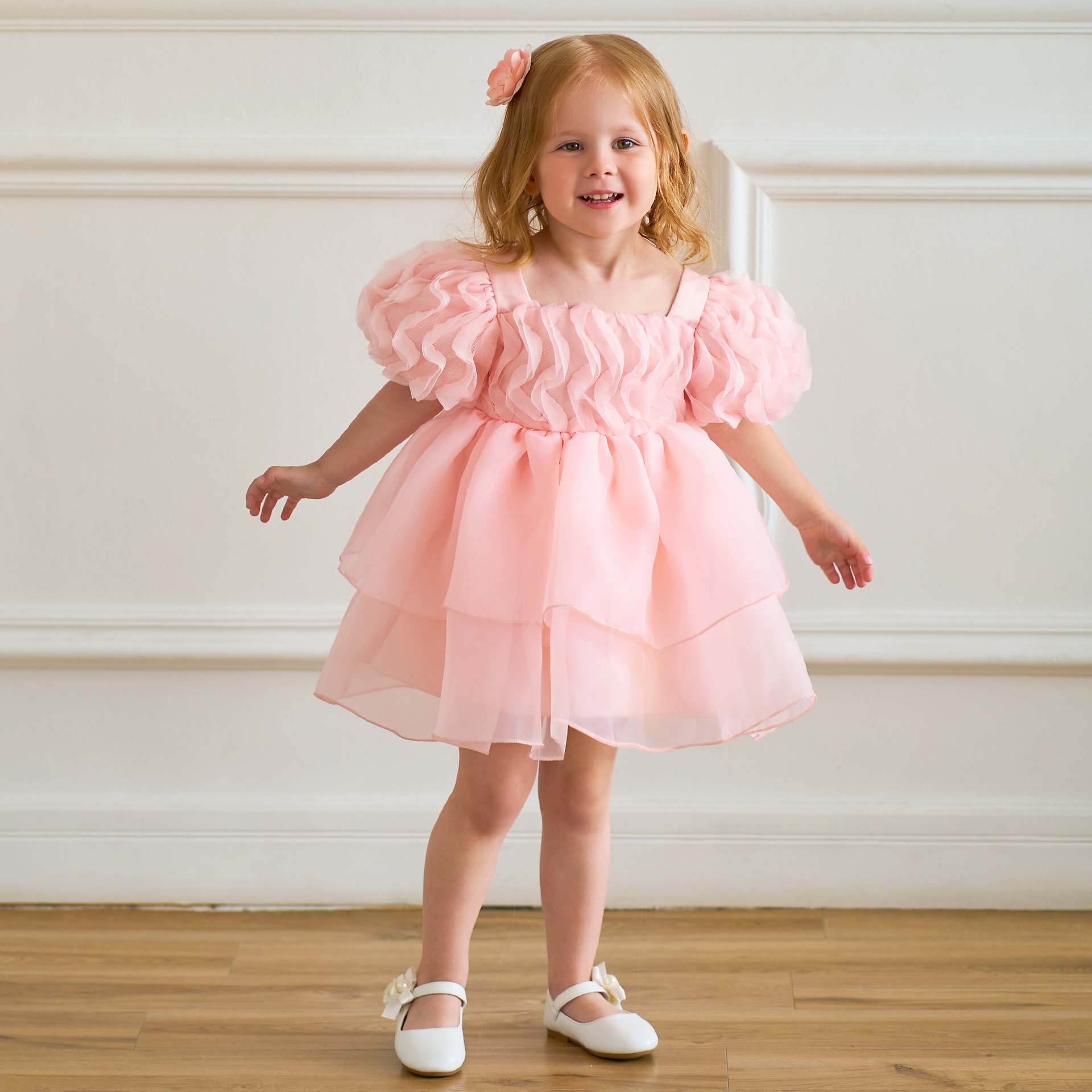 ins children's clothing girls' dress Western style party princess dress one-year-old pettiskirt puff sleeve soft gauze dress