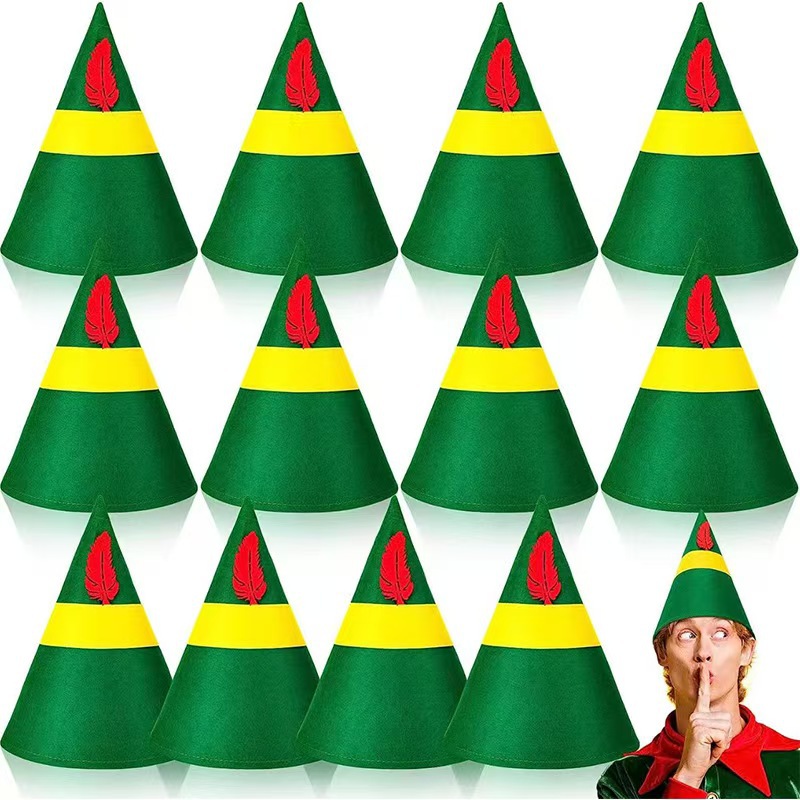 Halloween Christmas Elf Hat Felt Hat Adult Kids Elf Play Hat Holiday Party Conical Hat