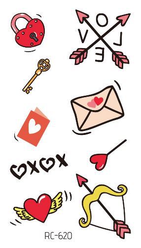 Picture of Ricklon Cross-border Waterproof Valentine's Day Tattoo Sticker Couple Confession Small Fresh Tattoo Sticker Wholesale Tattoo