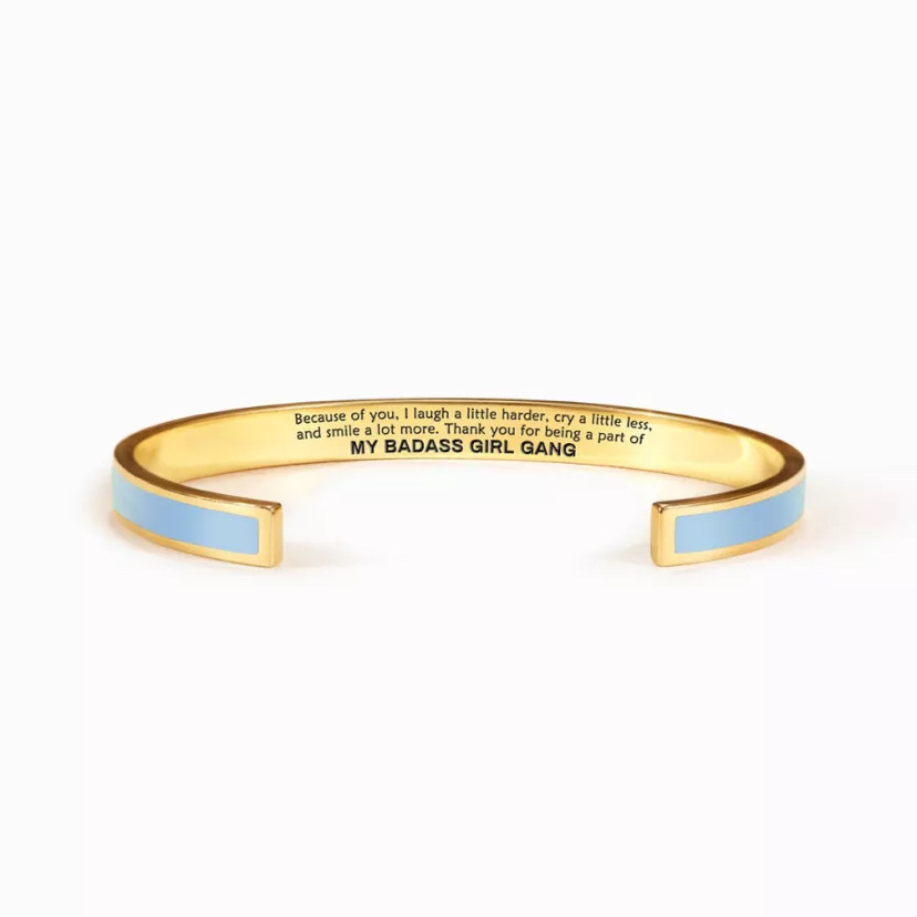 Picture of Cross-Border Export Jewelry My Badass Girl Gang Stainless Steel Bracelet Colorful Customizable Bracelet