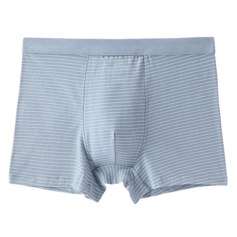 Picture of Cotton mid-high waist men's underwear loose plus size breathable men's boxer striped print cotton boxers