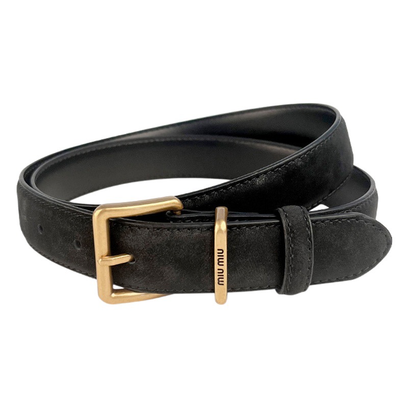 Anti-Velvet Frosted Genuine Leather Women's Belt Cowhide Vintage Women's High-Level Black Decorative Casual Pants Women's Belt