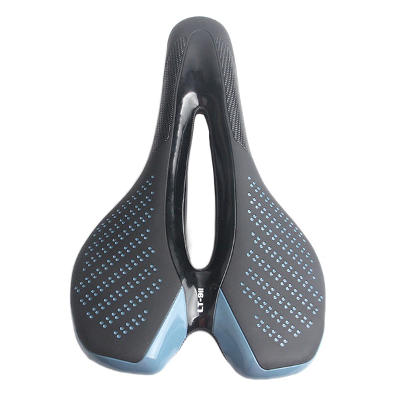 Bicycle seat with tail light warning Microfiber leather hollow breathable folding bike mountain road bike saddle