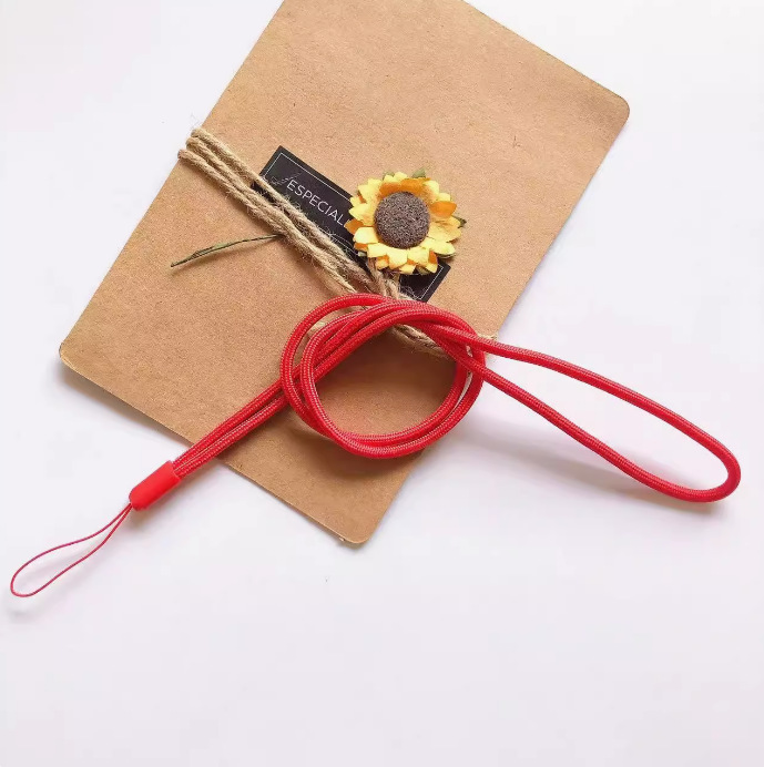 Picture of Factory wholesale 3.0mm round nylon braided lanyard long mobile phone camera neck rope toy badge lanyard