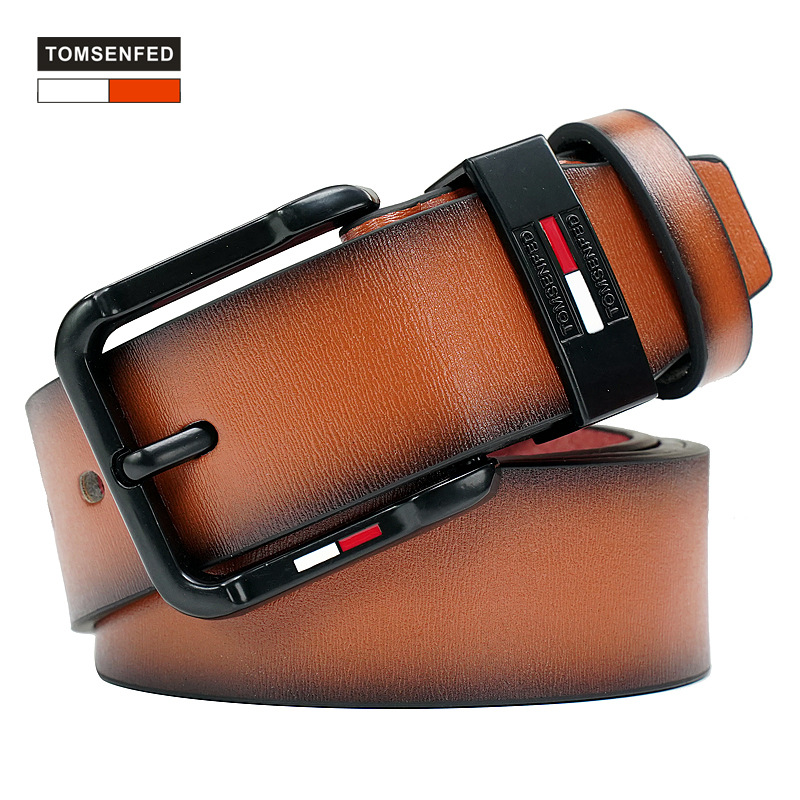 Picture of TOMSENFED new men's antique pin buckle belt foreign trade cross-border pants belt manufacturers direct supply perennial in stock