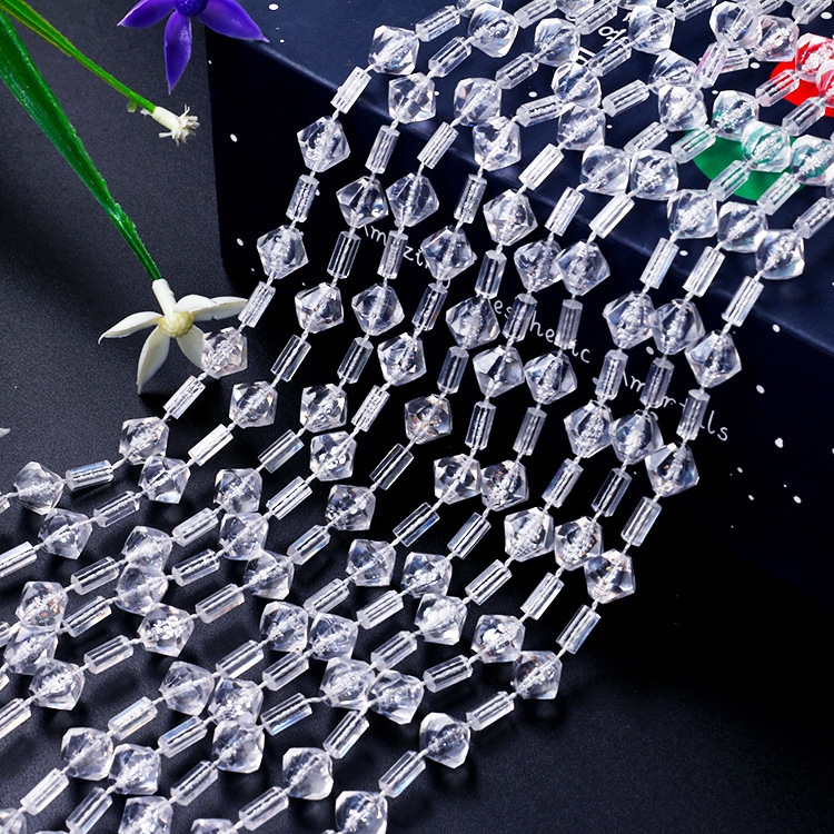 Picture of Acrylic Imitation Crystal Bead Curtain Living Room Decorative Transparent Line Curtain Bead Chain Ceiling Window Curtain Wedding Decoration
