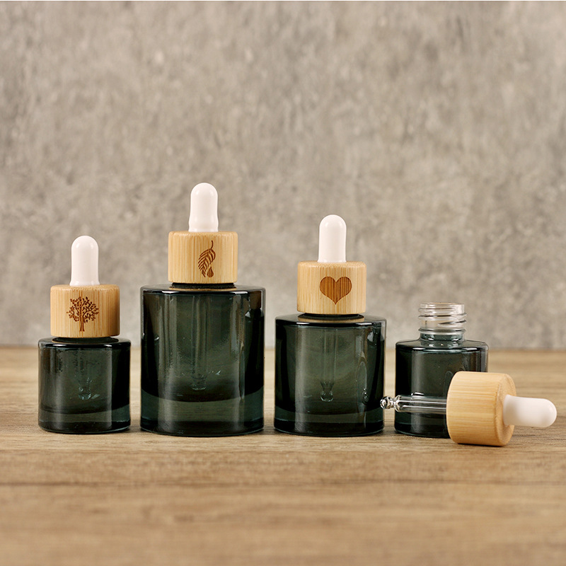 Essential oil bottle, dark glass dropper bottle, high-grade cosmetic essence, small sample, sub-bottling, blending bottle, engraving logo