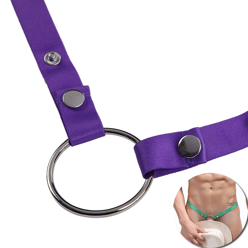 Foreign Trade Men's Sex Underwear Sexy European and American Color Lift Men's Rings Strap Breathable Perspective Thongs