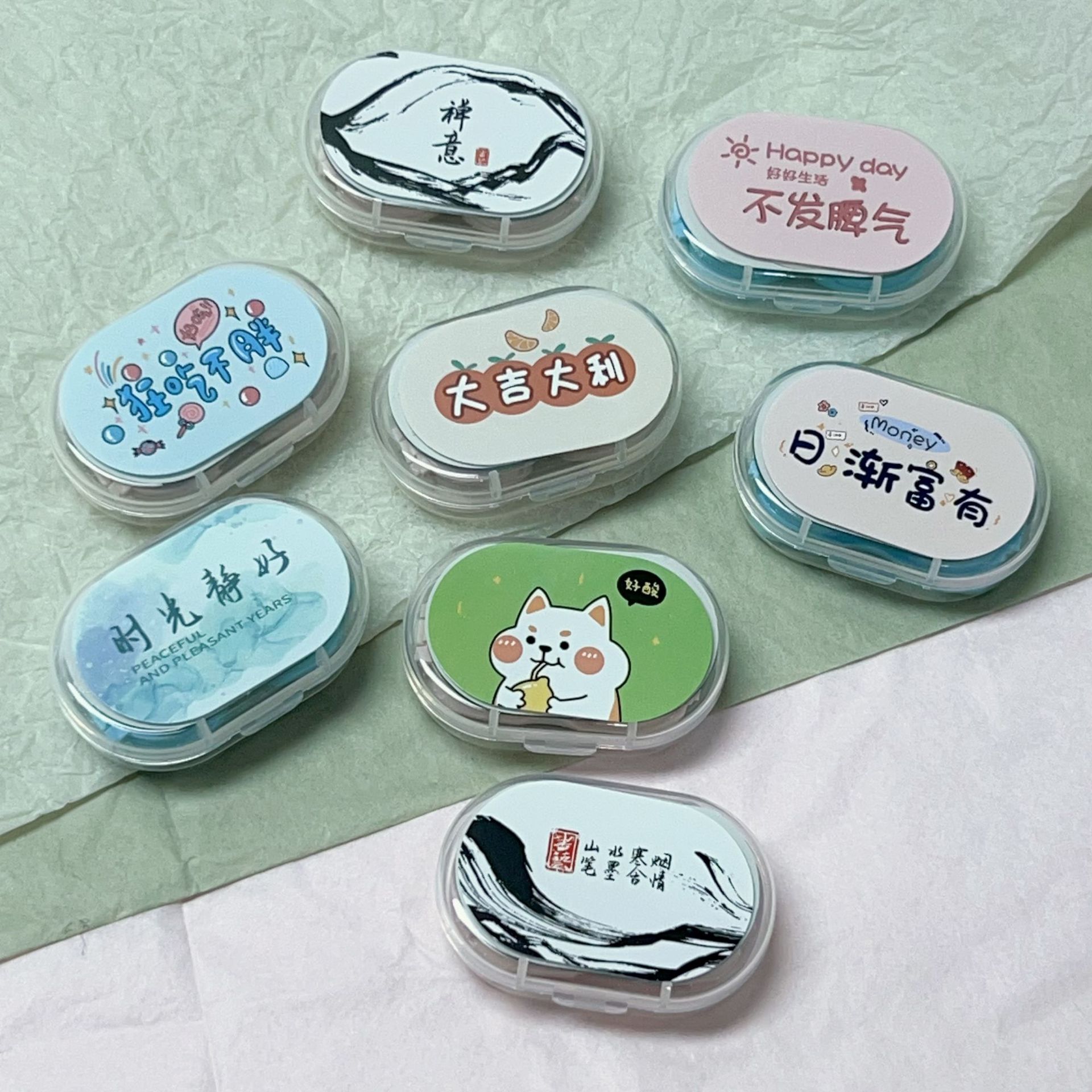 New Cartoon Cute Contact Lens Case with Mirror, Contact Lens Case, Double Box Companion Box 1713