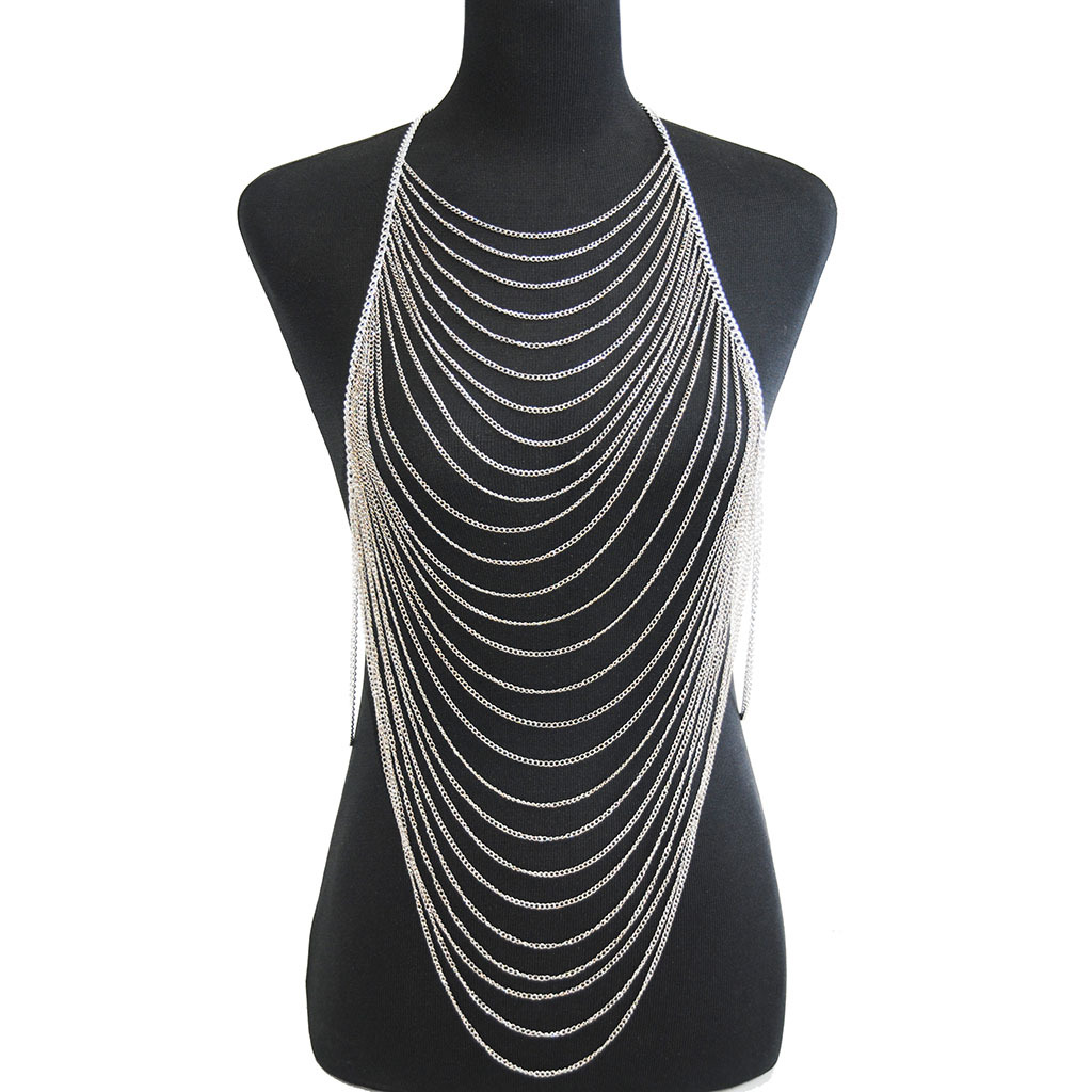 Picture of Hot European and American Jewelry Street Photography Big-Name Multi-Layered Tassel Body Chain Simple One-Piece Chain Body Chain