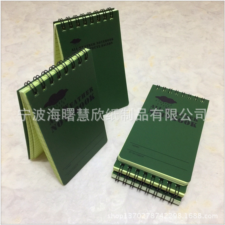 Outdoor Neutral Green A7 Waterproof Notepad Camouflage Notepad Convenient to Carry 127mm * 76mm