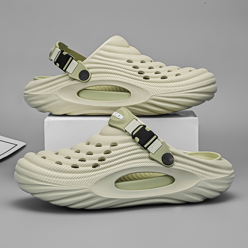 Cross-border Garden Shoes Men's Cave Shoes Summer Outer Wear Baotou Drag Shit Sense Driving Casual Platform Beach Sandals