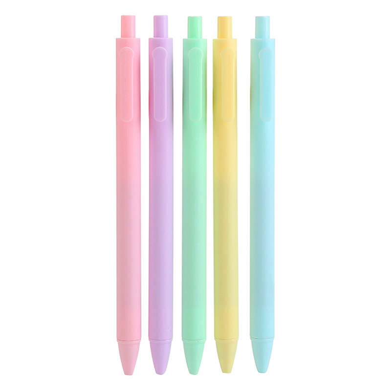 Picture of Morandi push gel pen 0.5mm bullet macaron press pen vintage office stationery signature pen