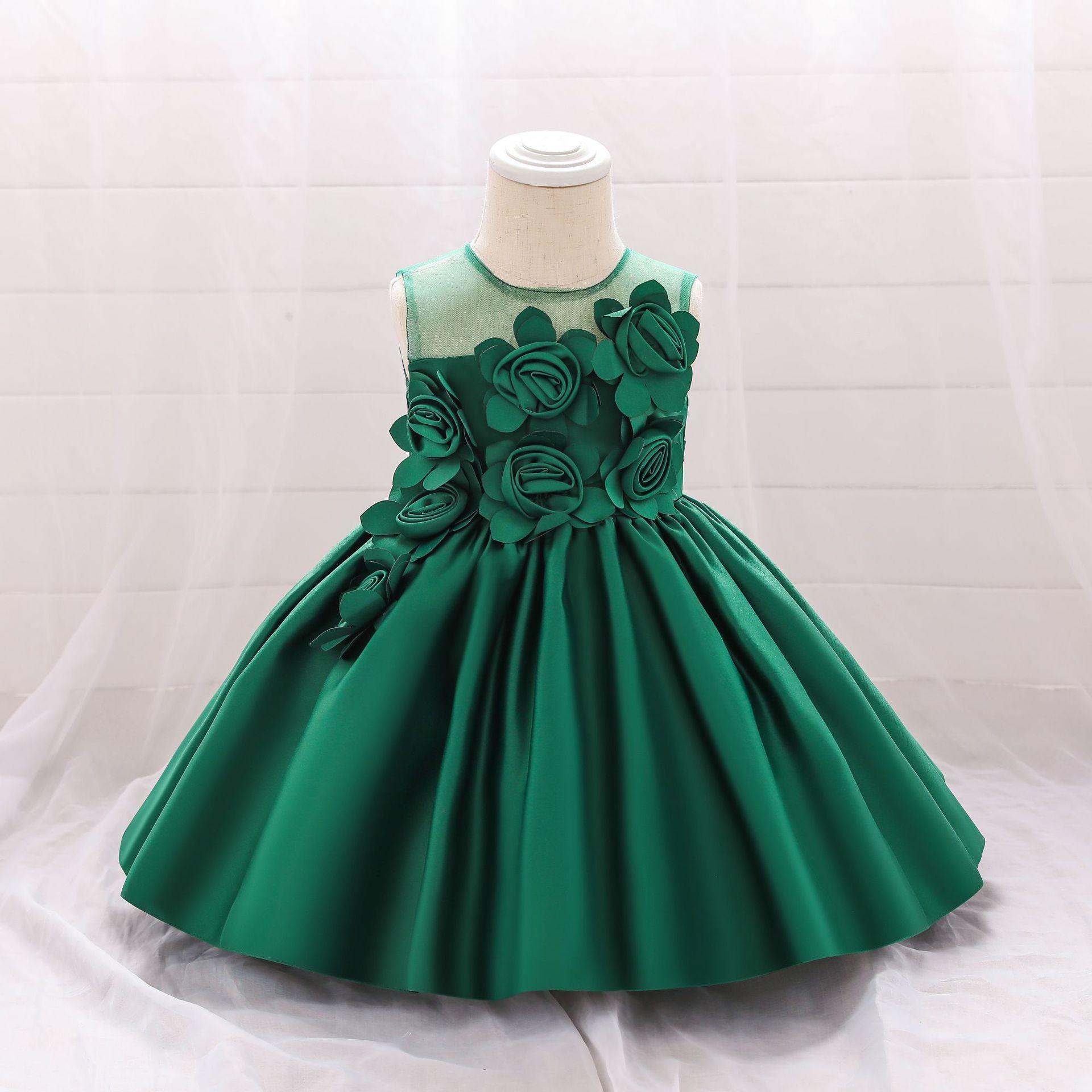 Infant Girls Full Moon Baby Dress Baby Christening Clothes Birthday Banquet Baby Girl Evening Princess Style