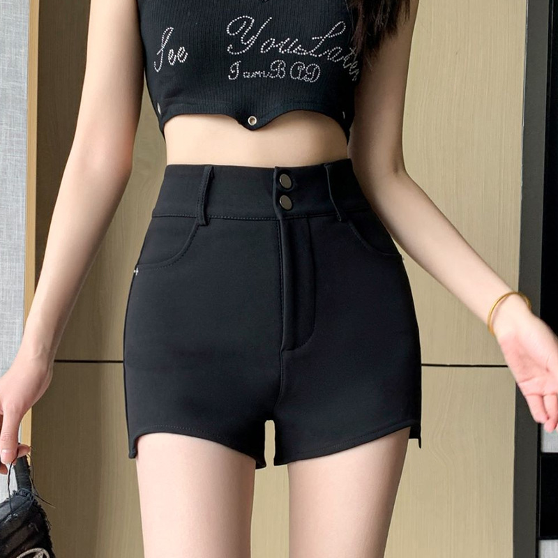 Picture of Black Sexy High-Waist Design Suit Shorts for Women Summer 2023 K-Style Slimming Look High-End Hot Pants Elastic