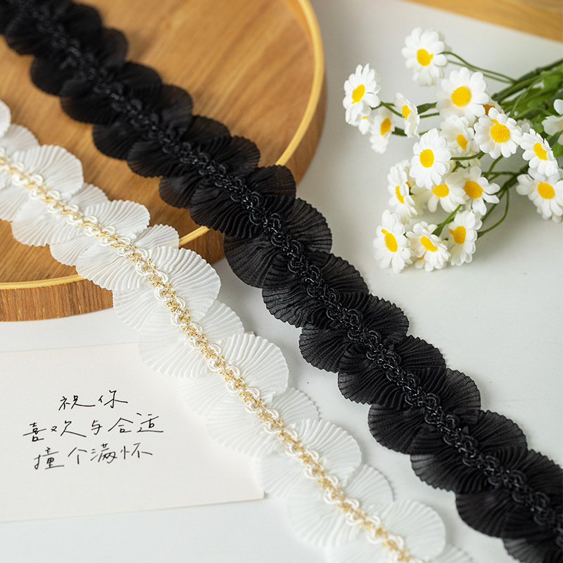 4.5CM wide black and white fan lace garment accessories decorative handmade DIY skirt neckline fabric accessories materials