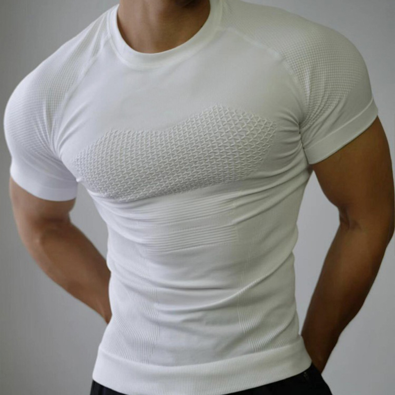 Professional Fitness Suit Seamless Short-sleeved Sports T-shirt Men's Summer Running Training Quick-drying Compression Tight Outdoor Top