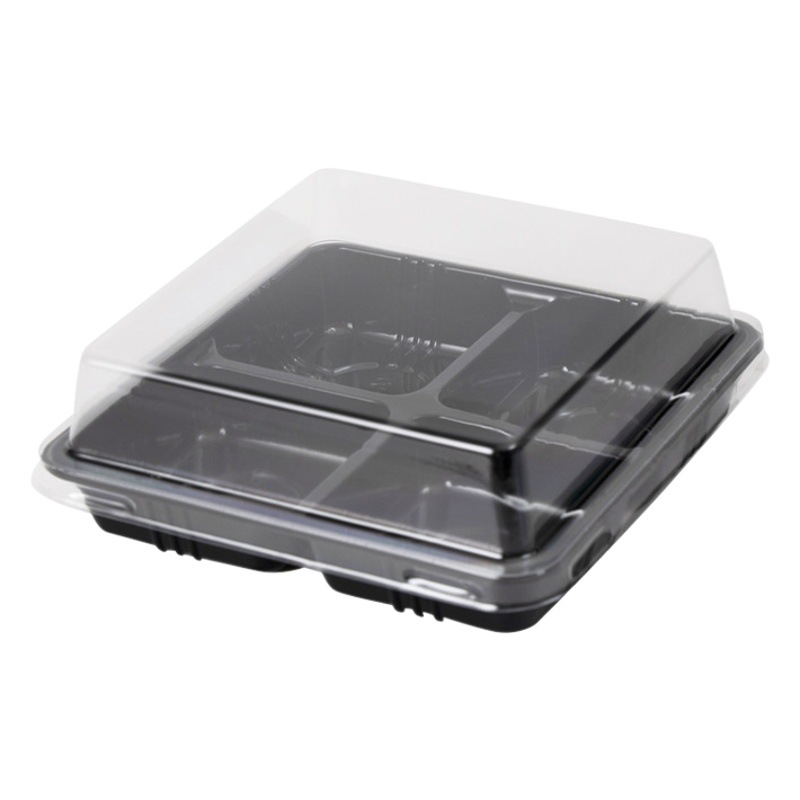 4-Compartment Snow Pastry Packaging Box Glutinous Rice Cake Dessert Takeaway Box Meat Floss Pastry Puff Blister Box Cake Box