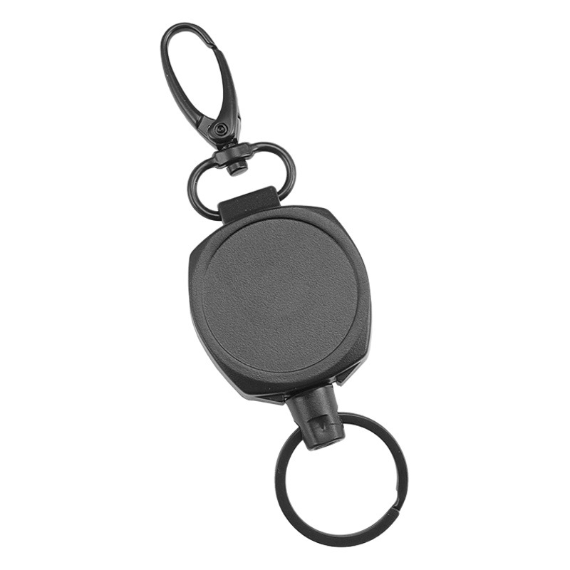 Picture of Easy Pull Buckle Round Metal Outdoor Anti-lost Anti-theft Key Chain Olive Buckle Hanging Buckle Retractable Easy Pull Cable