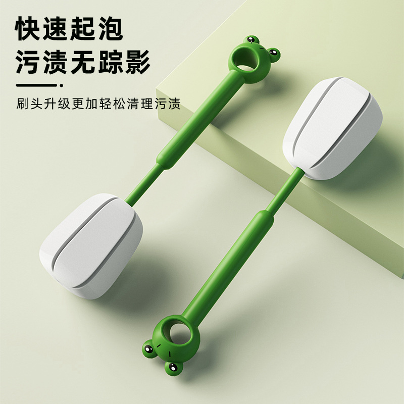 Picture of Cartoon Long Handle Household Cup Brush Cup Wash Cup Brush Cleaning Brush No Dead Angle Sponge Brush Milk Bottle Brush