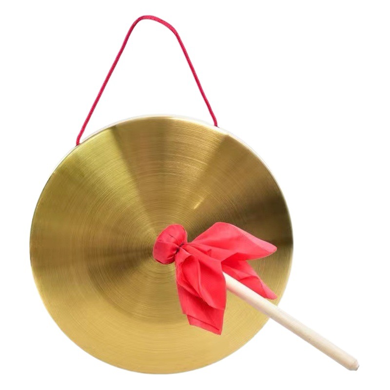 Flood Control and Flood Fighting Causeway Three Sentences and a Half Set Gong 36cm42cm Copper Plated Pure Copper Color Gong Drum Instrument Warning Gong