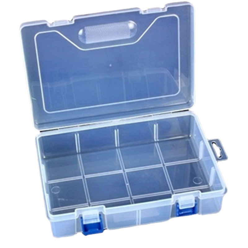 New transparent rectangular plastic empty box sample box with components packaging box PP tool storage box