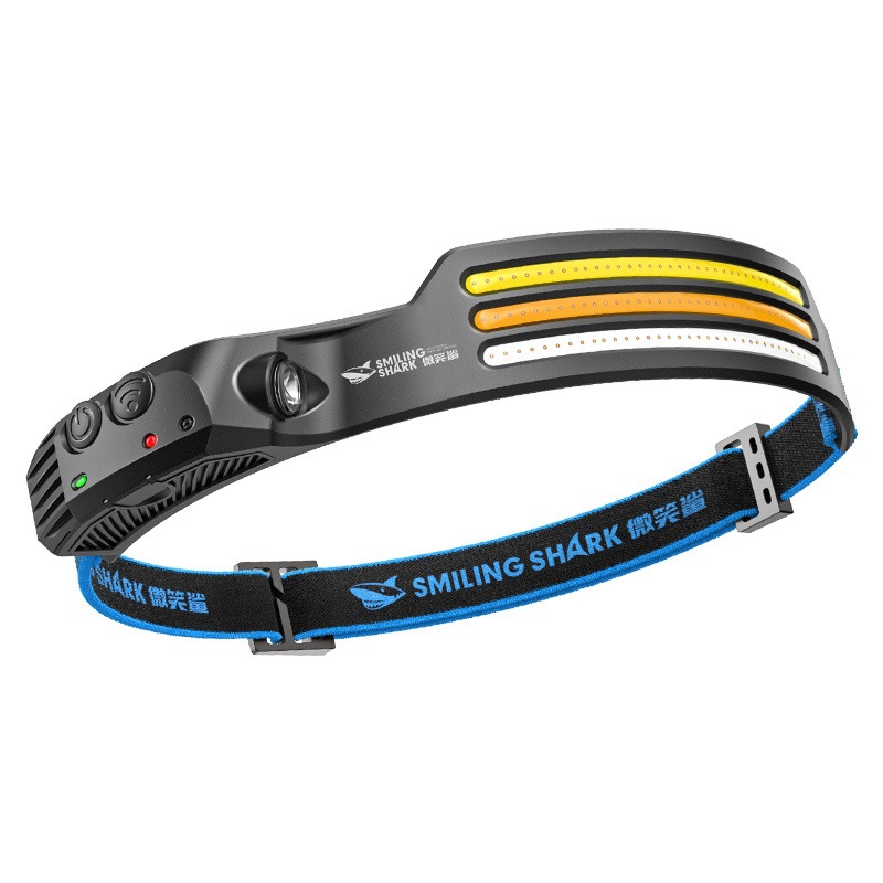 Ultra-light mini waving sensor high-brightness headlight Multi-level light source red light flashing portable headlight