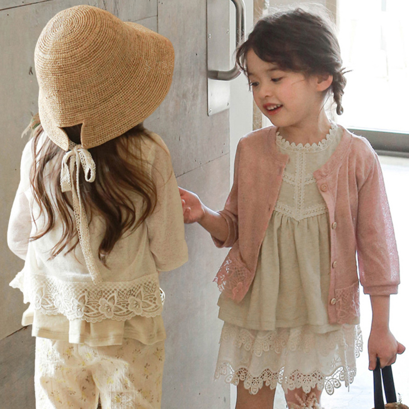 Picture of Children's outdoor sun protection clothing summer air conditioning shirt South Korea 3-10 years old baby girl quick-drying breathable heat dissipation sun protection clothing