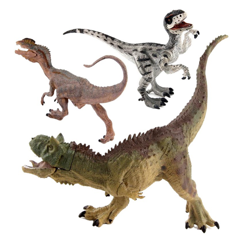 Jurassic II Cross-border Classic Series Dinosaur Model Dinosaur World Bull Dragon Fast Raptor Double Crown Dragon