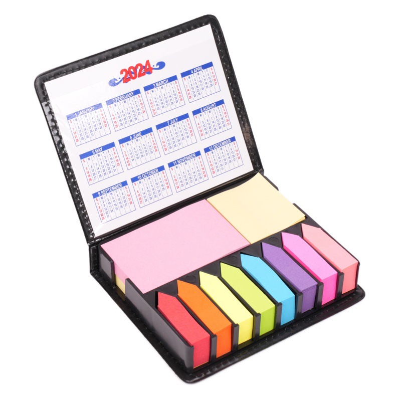 Cross-Border Business Note Box Paper Brick Post-It Note Combination Set Pu Boxed Note Paper Office Note Pad