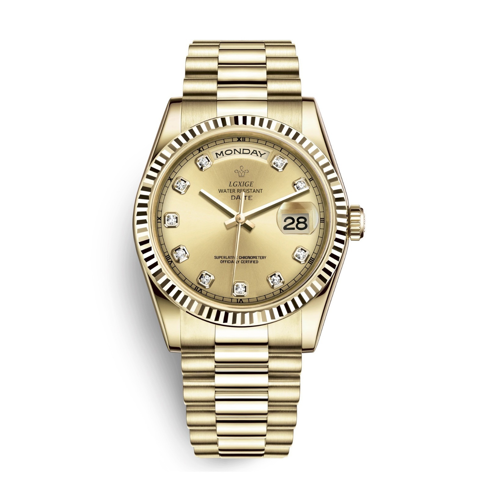 Cross-border supply langxige brand waterproof men's watch wholesale week calendar watch men's log Watch