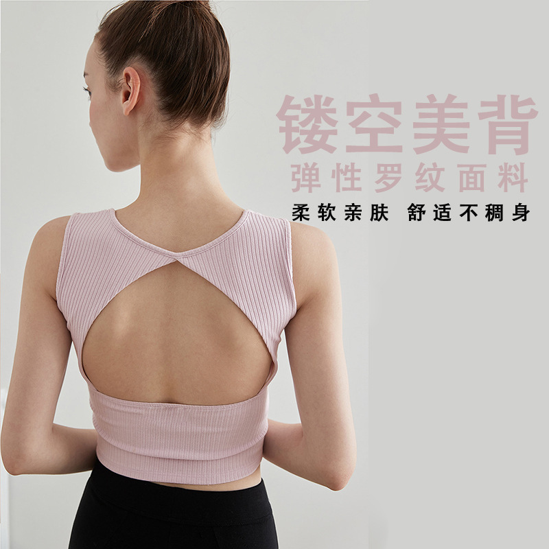 Summer Beauty Back Double Shoulder Strap Sports Underwear Fitness Shockproof Anti-sagging Outer Wear Yoga Vest Running Professional Bra