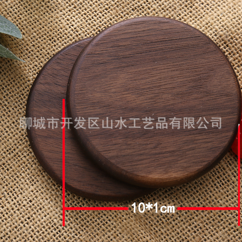 Picture of Creative Wooden Coaster Logo Engraved Fixed Wooden Tea Tray Cup Holder Tea Mat Wooden Tea Holder Japanese Heat Insulation Mat