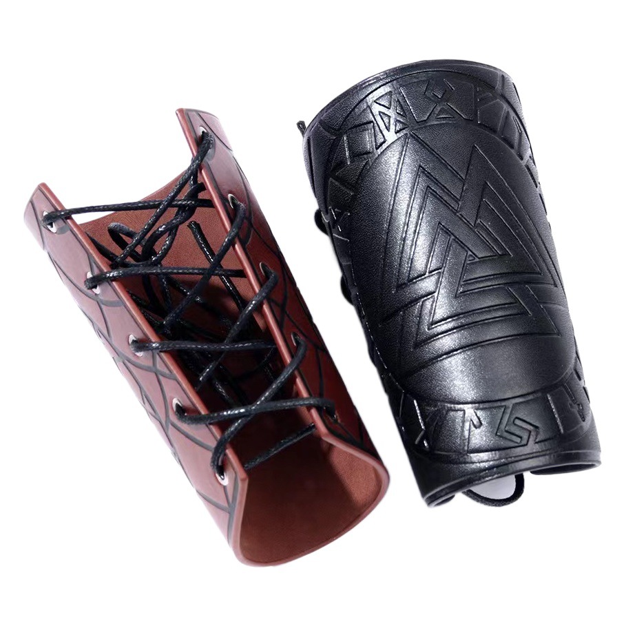 Retro pirate Viking bracelet Sports wristband riding protective forearm embossed triangle protector men