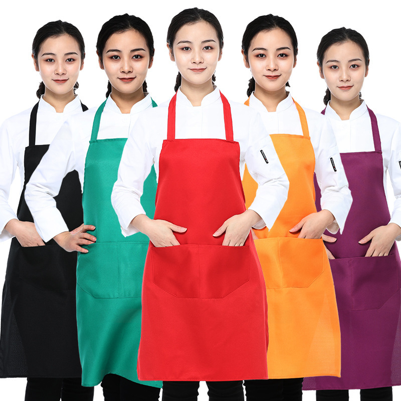 Picture of Manufacturer Wholesale Printed Advertising Waterproof Apron Custom Logo Pure Cotton Kitchen Promotion Adult Apron Labor Protection Apron