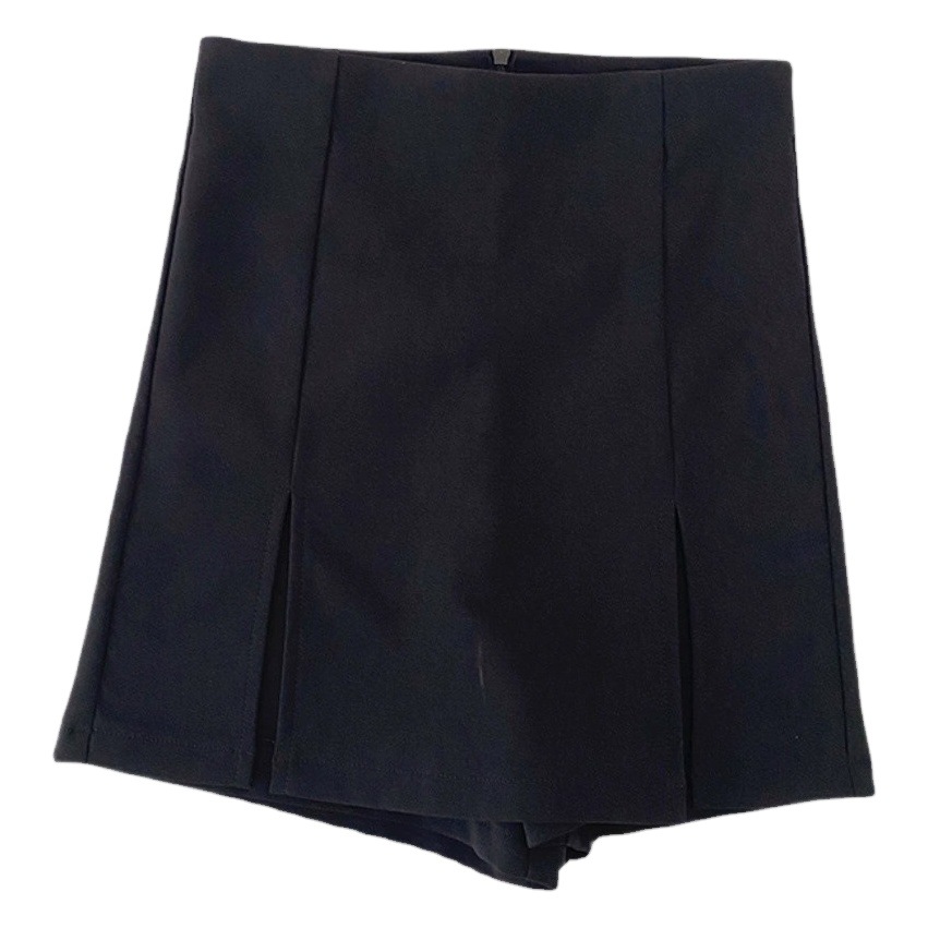 Fall 2023 high waist culottes A- line split hot girl short skirt women's design sense niche hip skirt