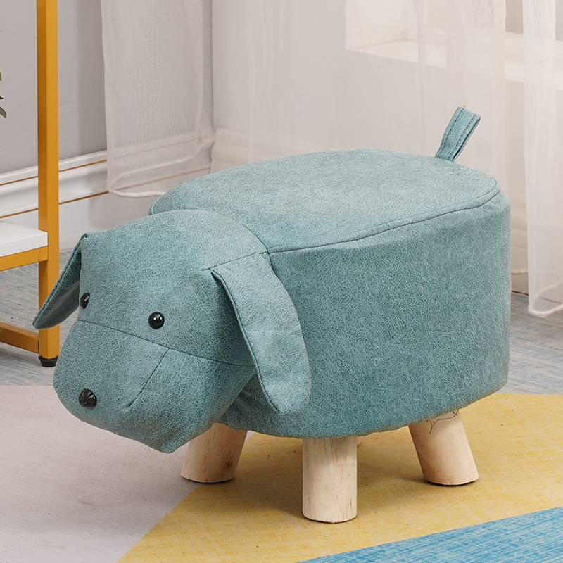 Picture of Elephant Stool children's animal stool solid wood shoe changing stool creative small stool home living room cartoon cute low stool