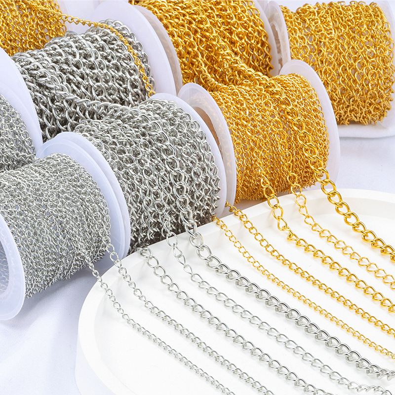 Stainless steel side twist chain jewelry chain diy accessories necklace bracelet fashion gold chain tail chain extension chain