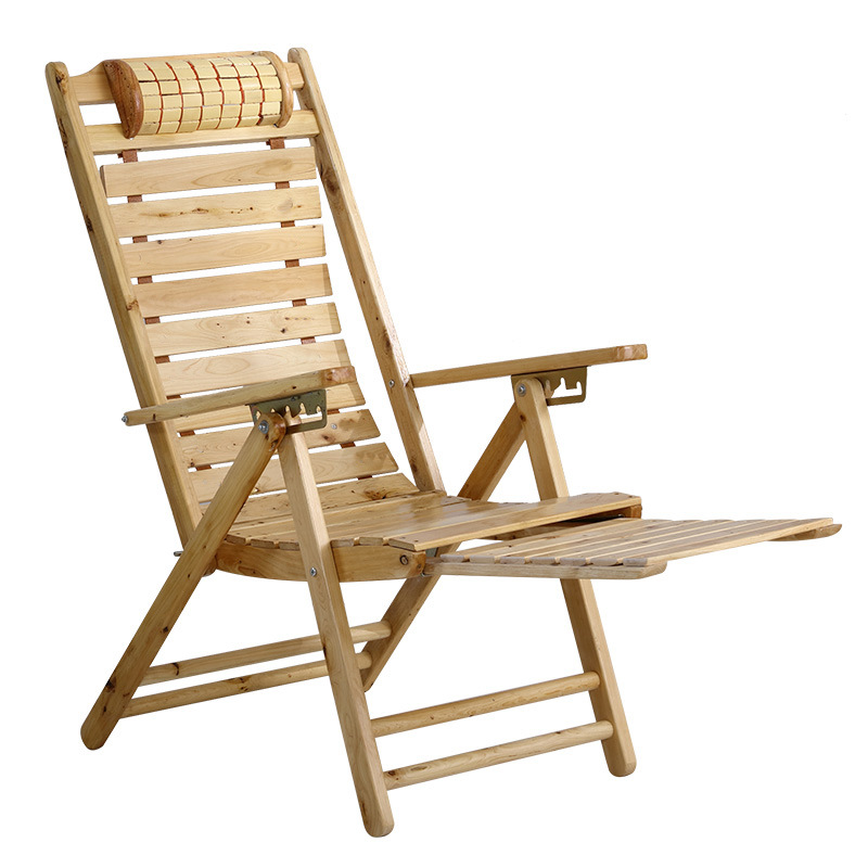 Outdoor Lounge Chair Balcony Leisure Chair Cypress Folding Outdoor Leisure Chair Portable Beach Chair Folding Chair Lunch Break Chair