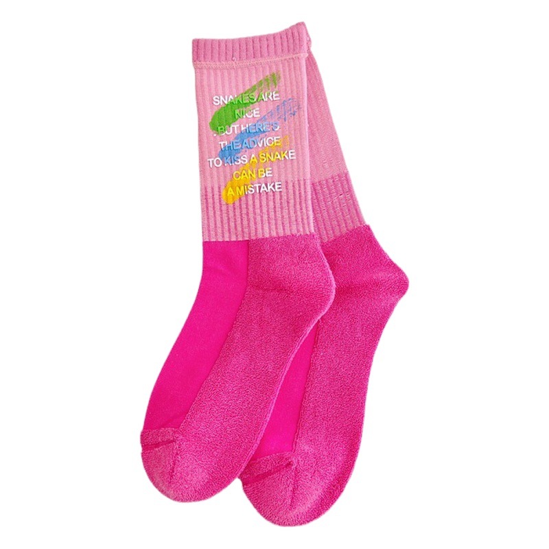 Socks Women's Mid-tube Socks Thickened Terry Socks Graffiti Anti-woven Women's Cotton Socks New Three-dimensional Jewelry Socks